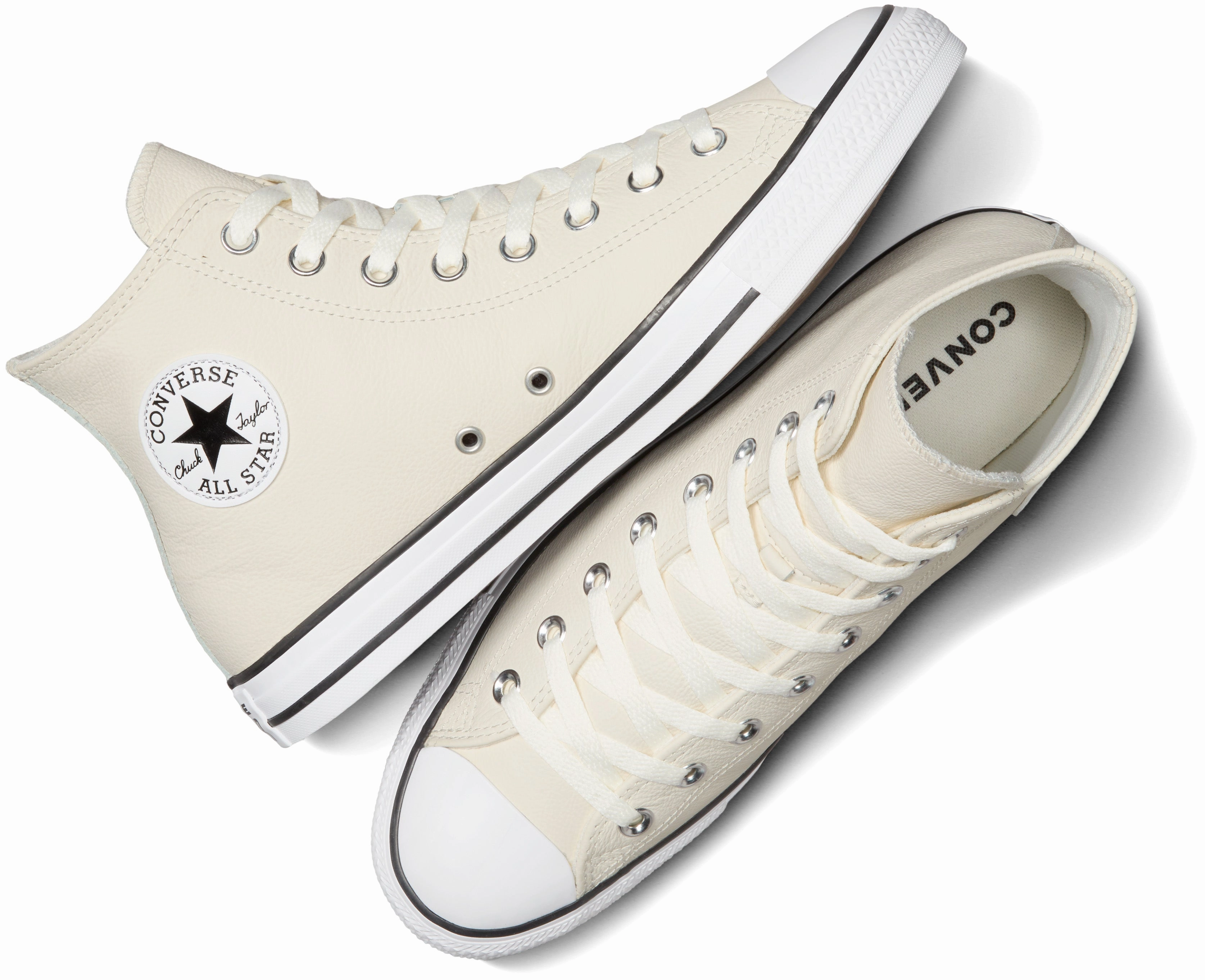 Converse Chuck Taylor All Star Hi Top Leather Egret/ Vintage White quick dry