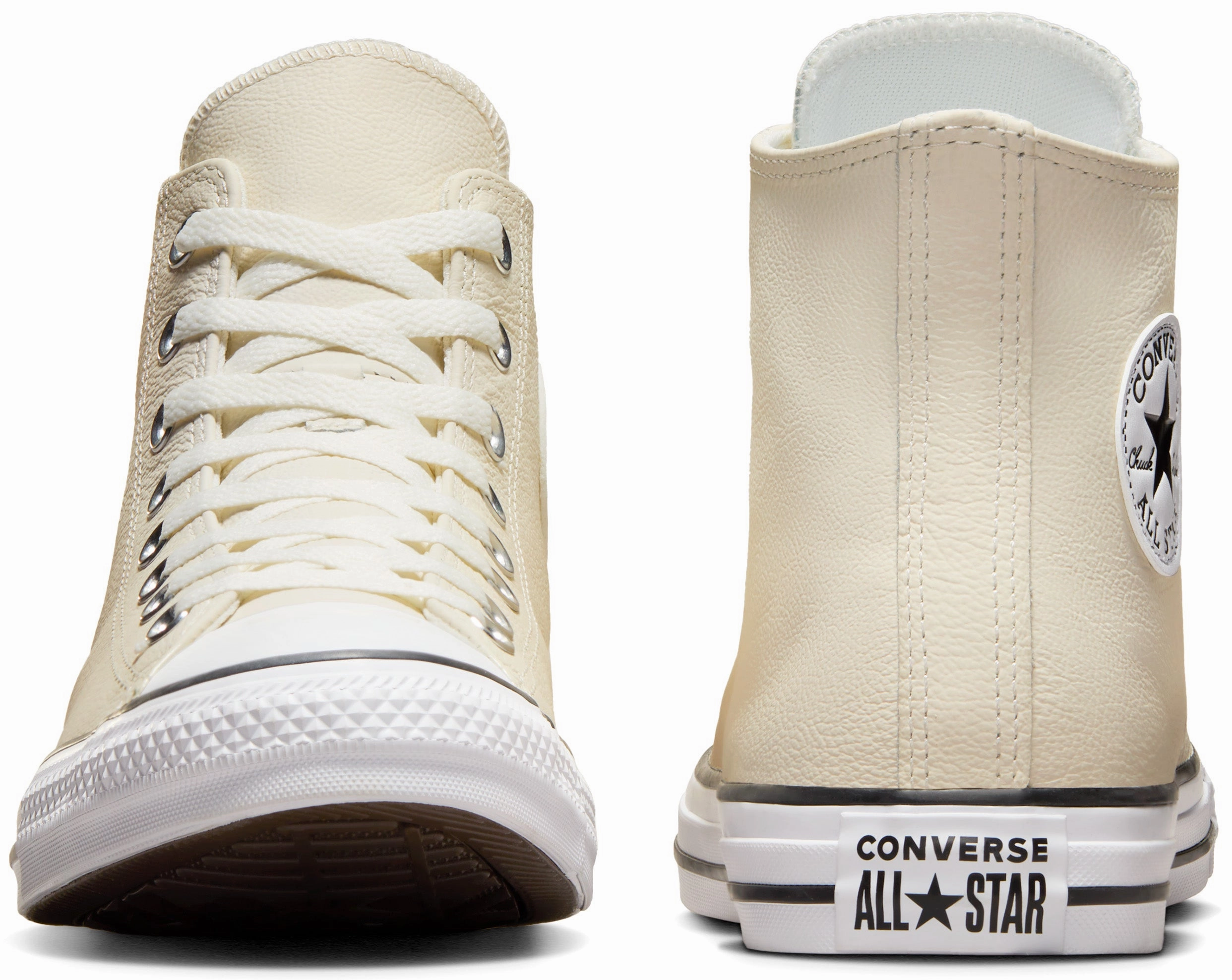 Converse Chuck Taylor All Star Hi Top Leather Egret/ Vintage White Smart Fit