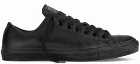 Converse Chuck Taylor All Star Low Top Leather Monochrome Black Anti Bacterial Comfortable