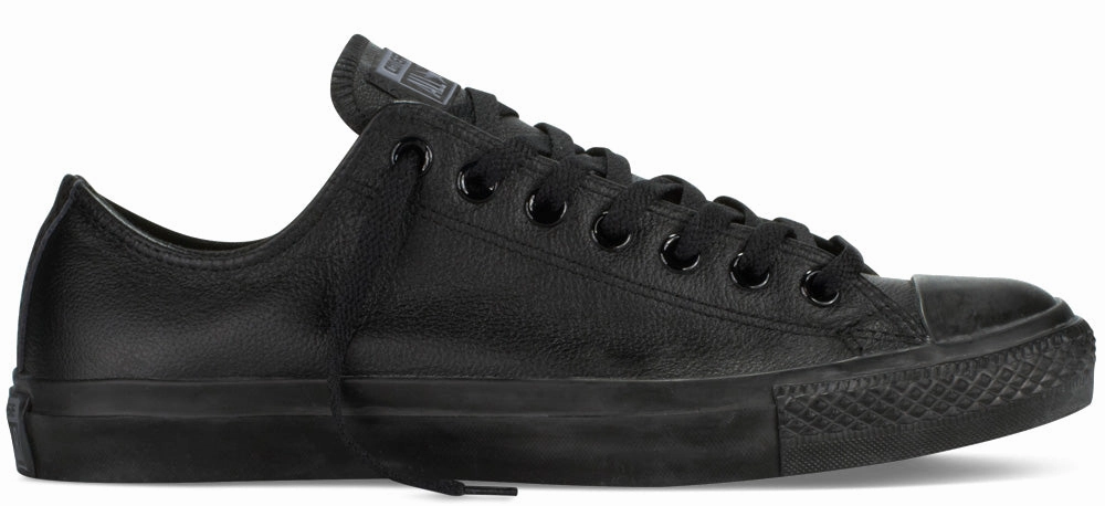 Converse Chuck Taylor All Star Low Top Leather Monochrome Black shape fit Garden Mood