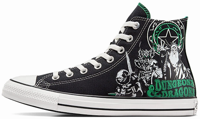 Heel Safe Enhanced grip Converse Hi Tops Dungeons &amp; Dragons Black/Green