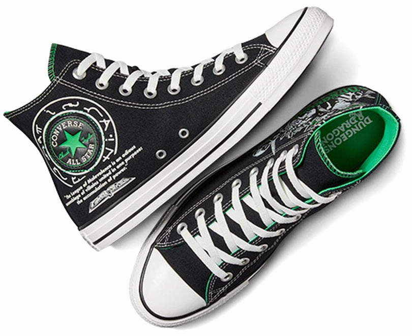Sturdy Build Converse Hi Tops Dungeons &amp; Dragons Black/Green