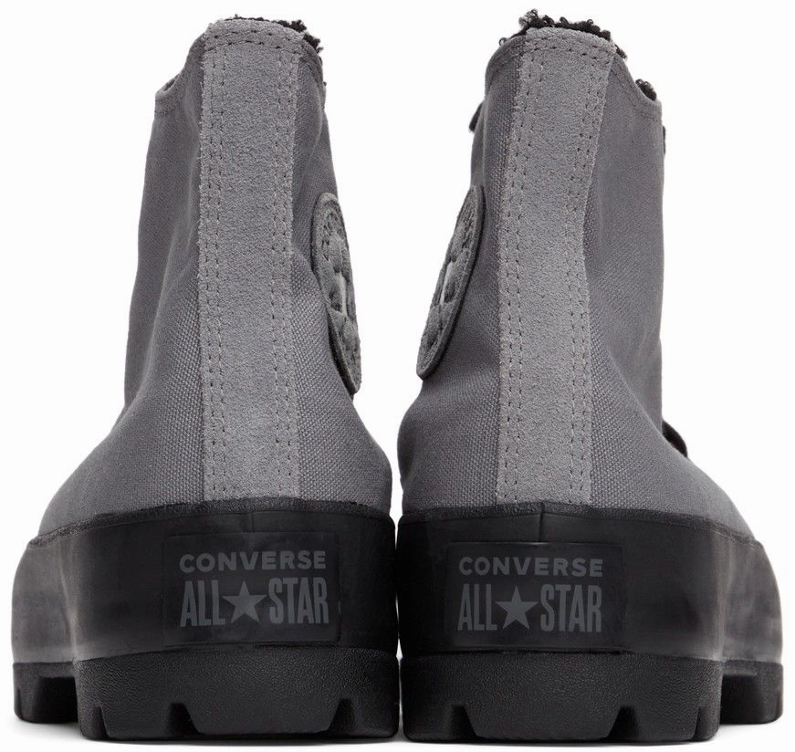 Converse Women's All Star Lugged Hi Top Mason Grey/ Black Sherpa Leather Stylish