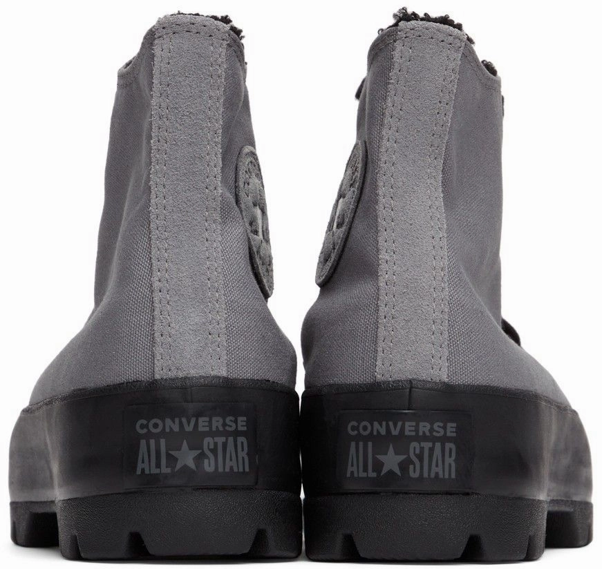 Bright Neon Foot Glow Converse Women's All Star Lugged Hi Top Mason Grey/ Black Sherpa