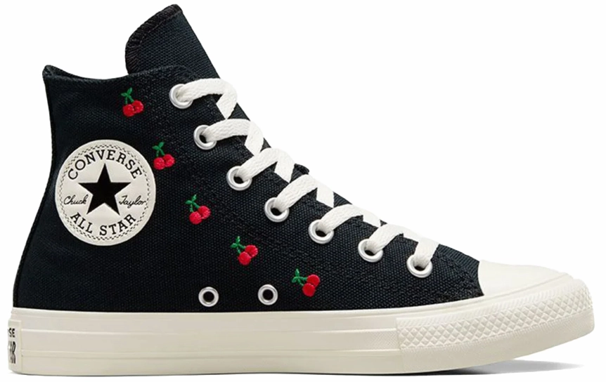 Converse Womens Chuck Taylor All Star Hi Top Cherries Black/Egret/Red Breath Fresh