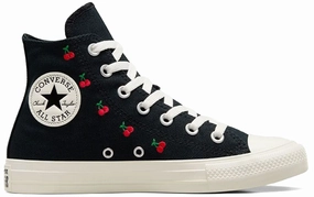 Black Edge Converse Womens Chuck Taylor All Star Hi Top Cherries Black/Egret/Red
