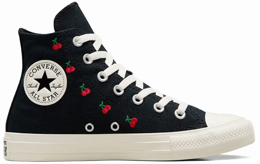 Converse Womens Chuck Taylor All Star Hi Top Cherries Black/Egret/Red Breath Fresh