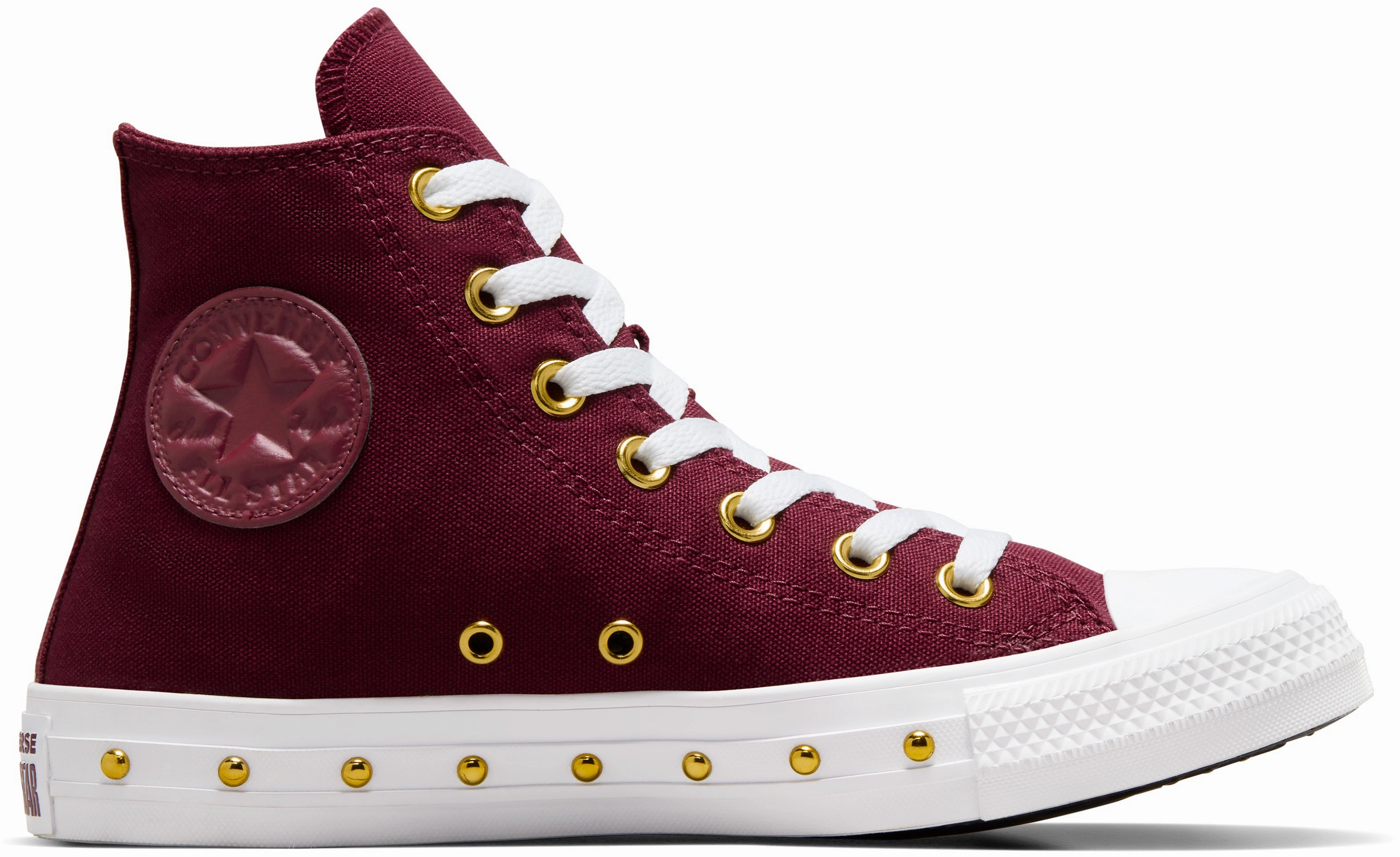 Neutral Glow Converse Womens Chuck Taylor All Star Hi Top Deep Bordeaux/ Gold