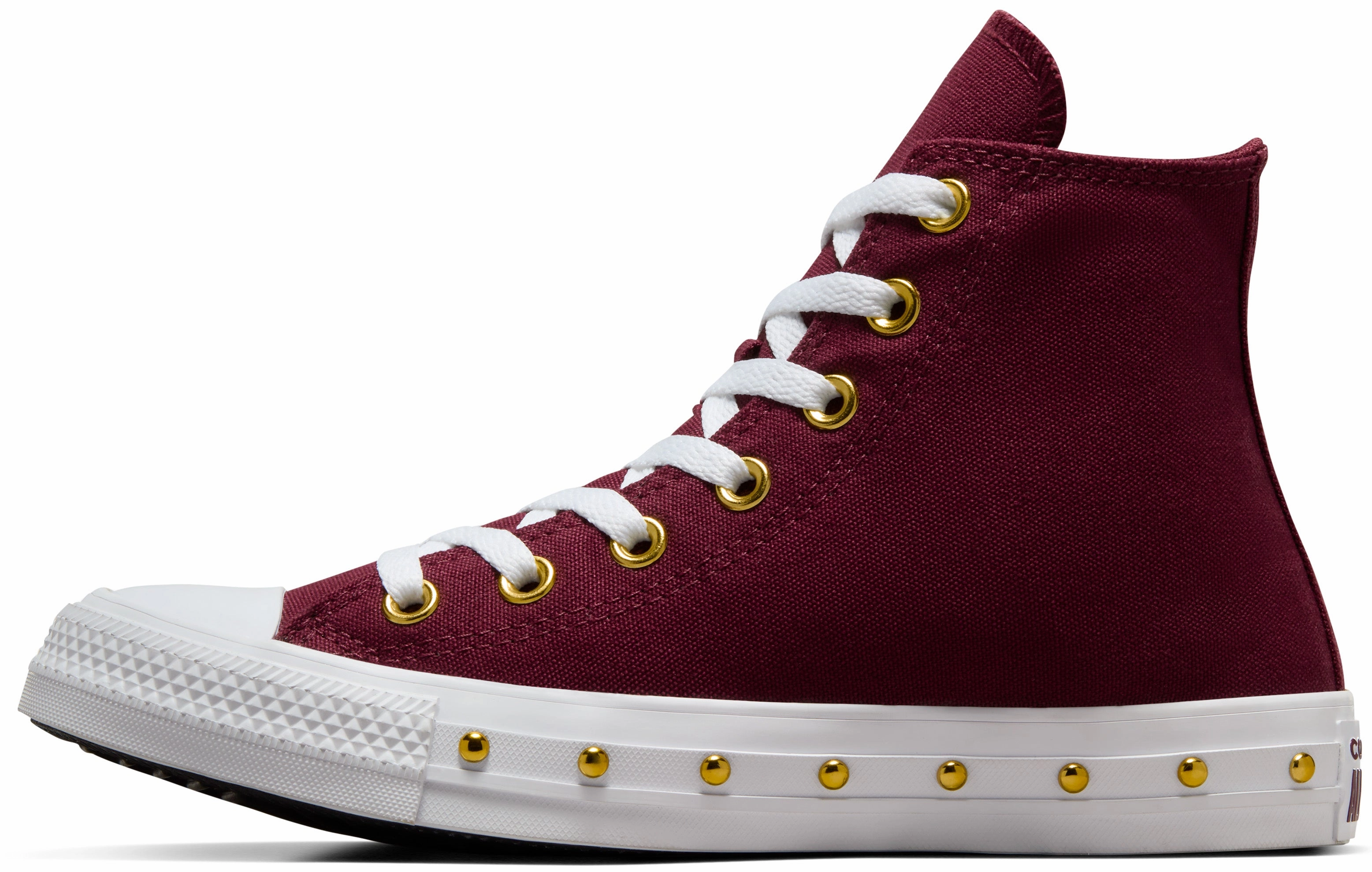 Converse Womens Chuck Taylor All Star Hi Top Deep Bordeaux/ Gold Shock absorption Slip Safe