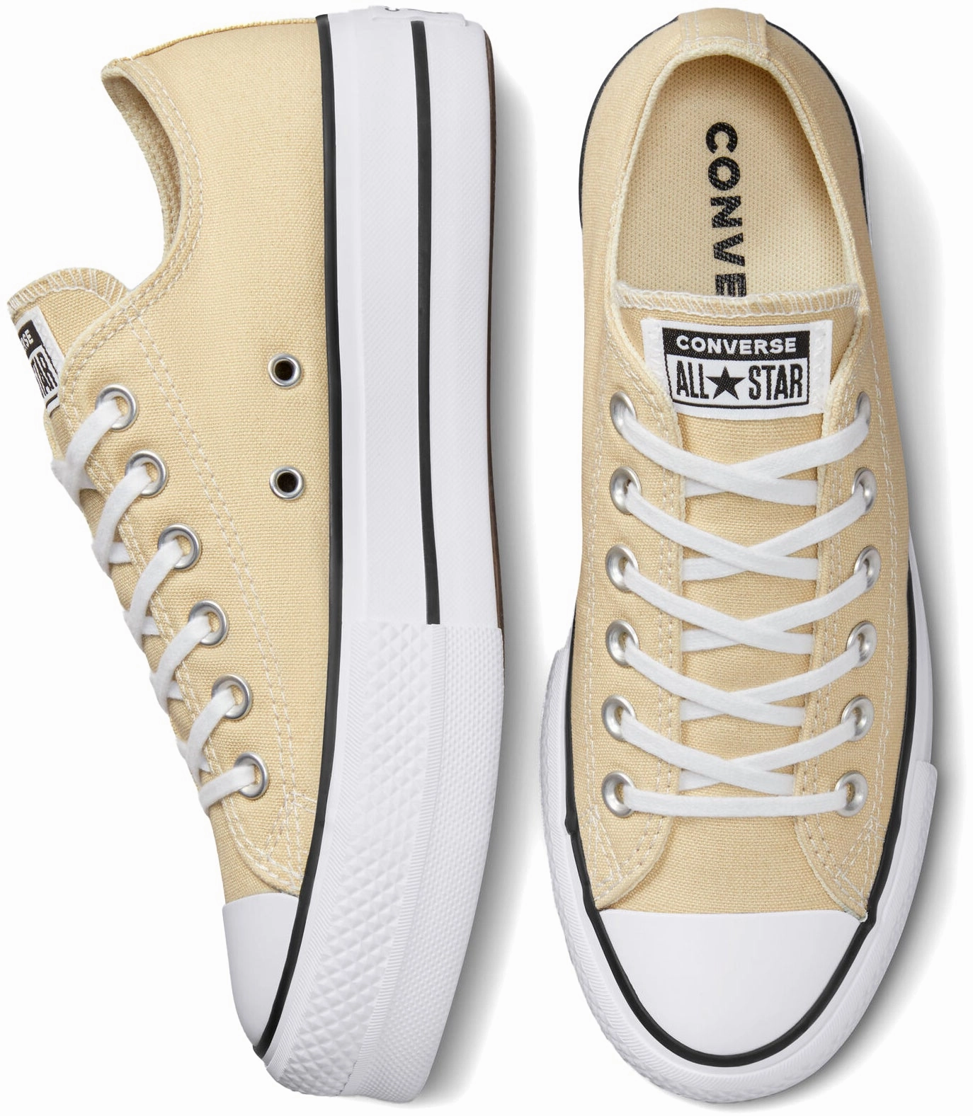 design Urban Style Converse Womens Chuck Taylor All Star Lift Platform Low Top Oat Milk/White/Black