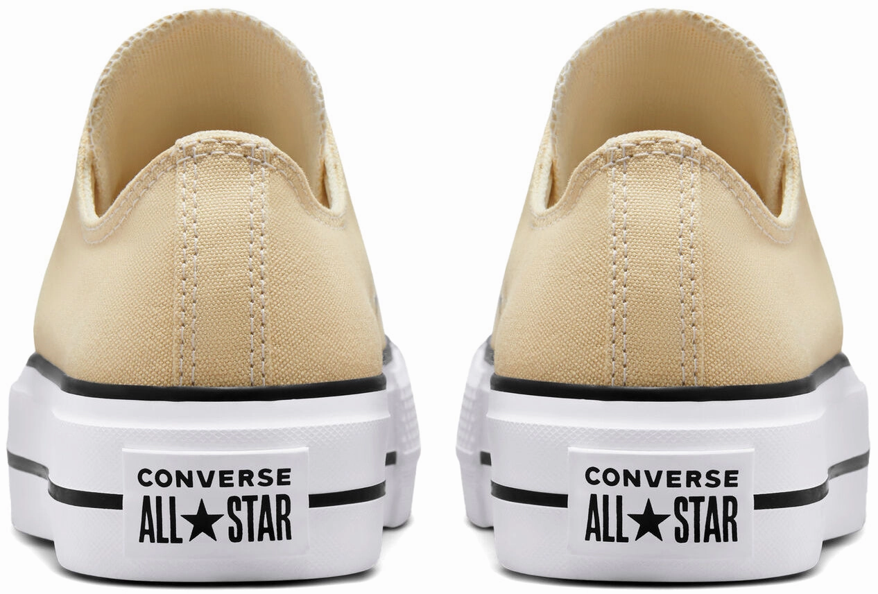 Converse Womens Chuck Taylor All Star Lift Platform Low Top Oat Milk/White/Black Moisture wicking