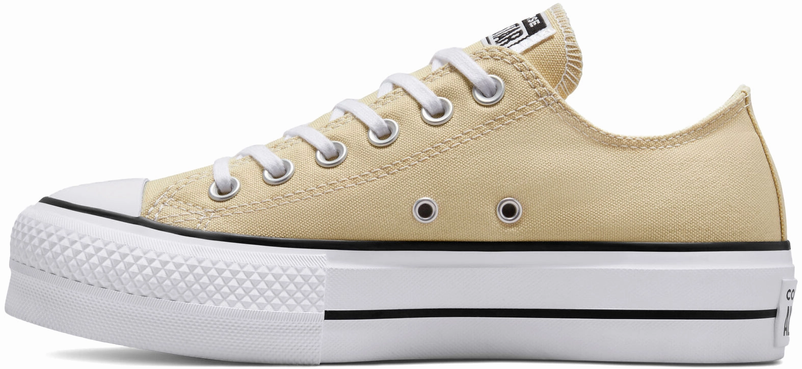 Urban Sleek Converse Womens Chuck Taylor All Star Lift Platform Low Top Oat Milk/White/Black