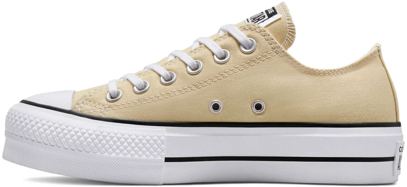 Urban Sleek Converse Womens Chuck Taylor All Star Lift Platform Low Top Oat Milk/White/Black