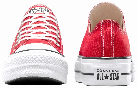 Family Time Converse Womens Chuck Taylor All Star Lift Platform Low Top Red/White/Black