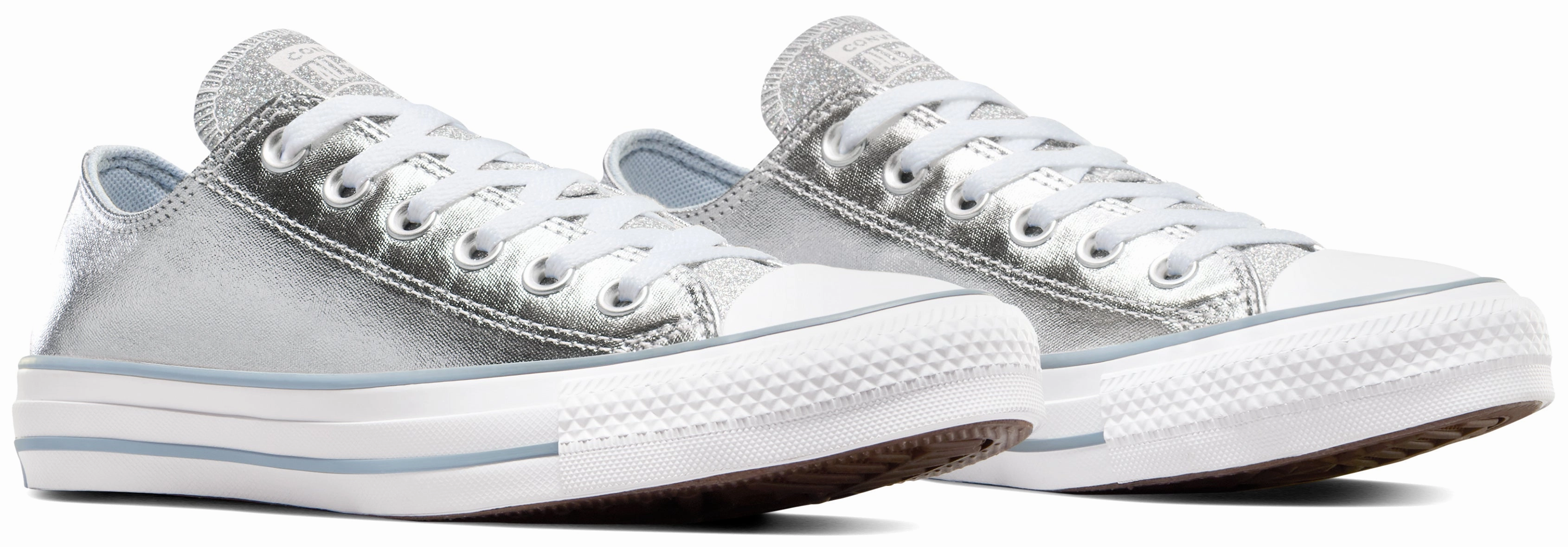 Deep Grip Snow Warm Converse Womens Chuck Taylor All Star Low Top Metallic Granite