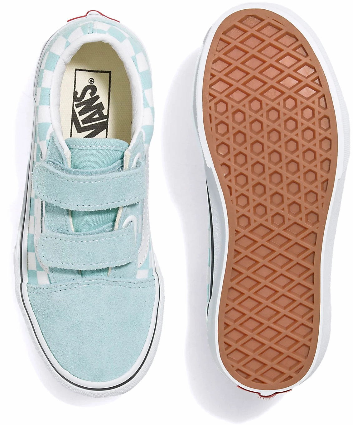 Hiking - suitable kids' shoes Vans Kids Old Skool V Checkerboard Canal Blue