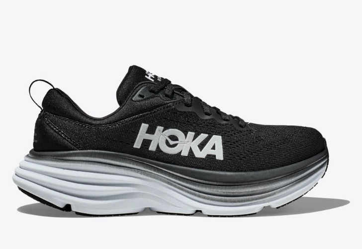 Built To Move Hoka One One Men's Bondi 8 Sneakers Black/White