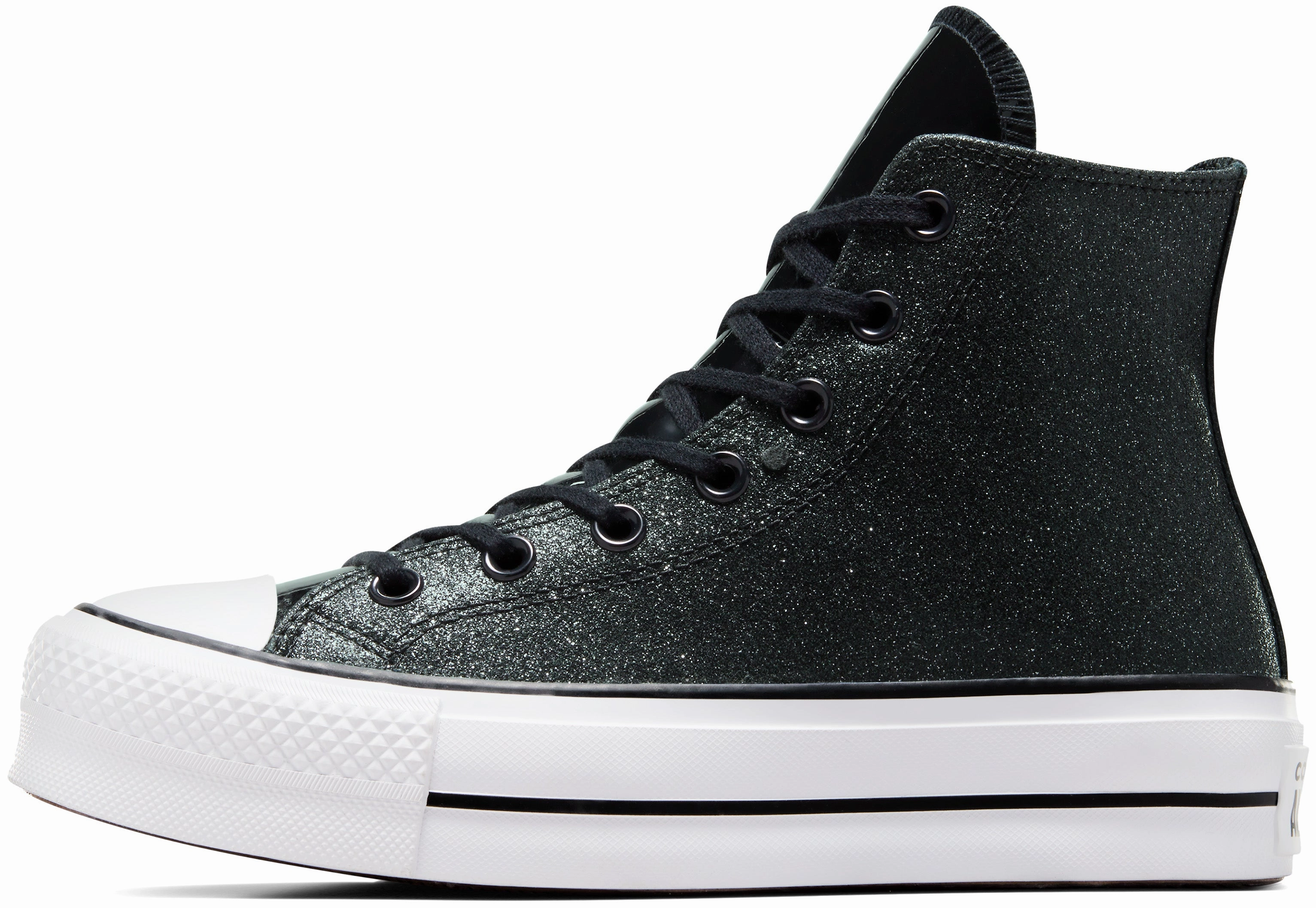 Mesh Cool Peace Step Converse Womens Chuck Taylor All Star Hi Top Lift Glitter Black