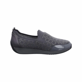 Recycled Rubber Sole Ara Women's Lissabon Slip-on Shoe Gray