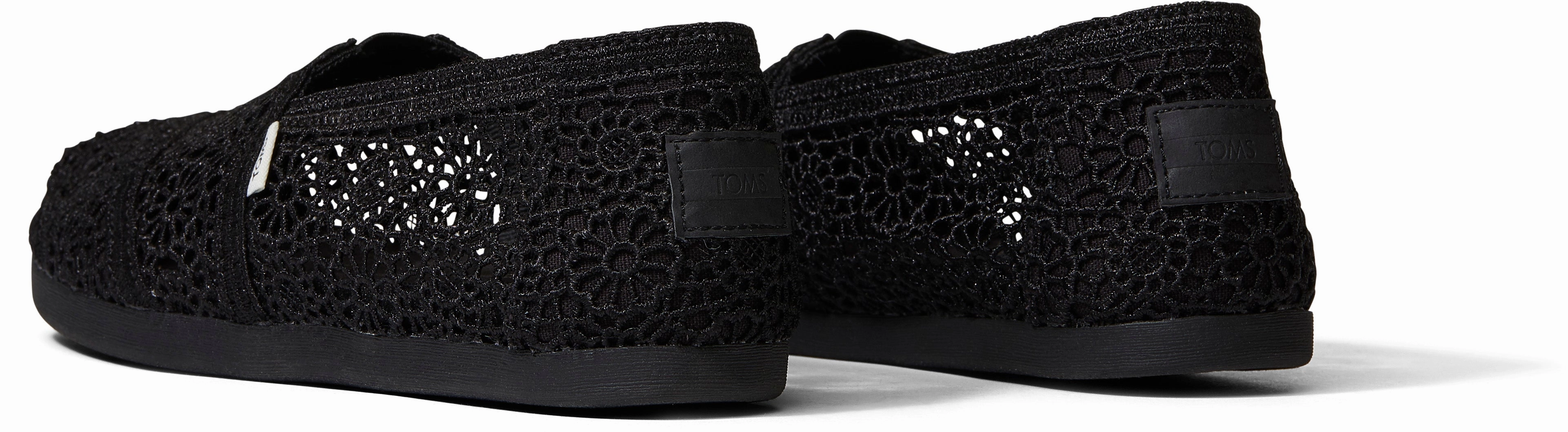 Women's Alpargata Classic - Black Moroccan Crochet Simple Walk Slip