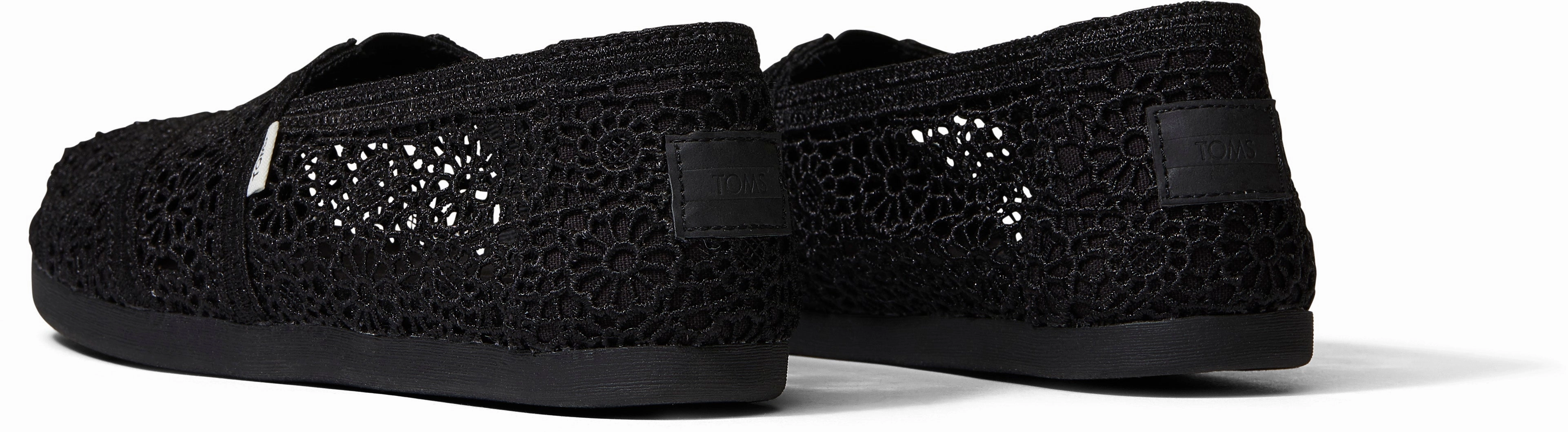 Women's Alpargata Classic - Black Moroccan Crochet Simple Walk Slip