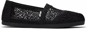 Flex Appeal Comfy Slip Fit Women's Alpargata Classic - Black Moroccan Crochet