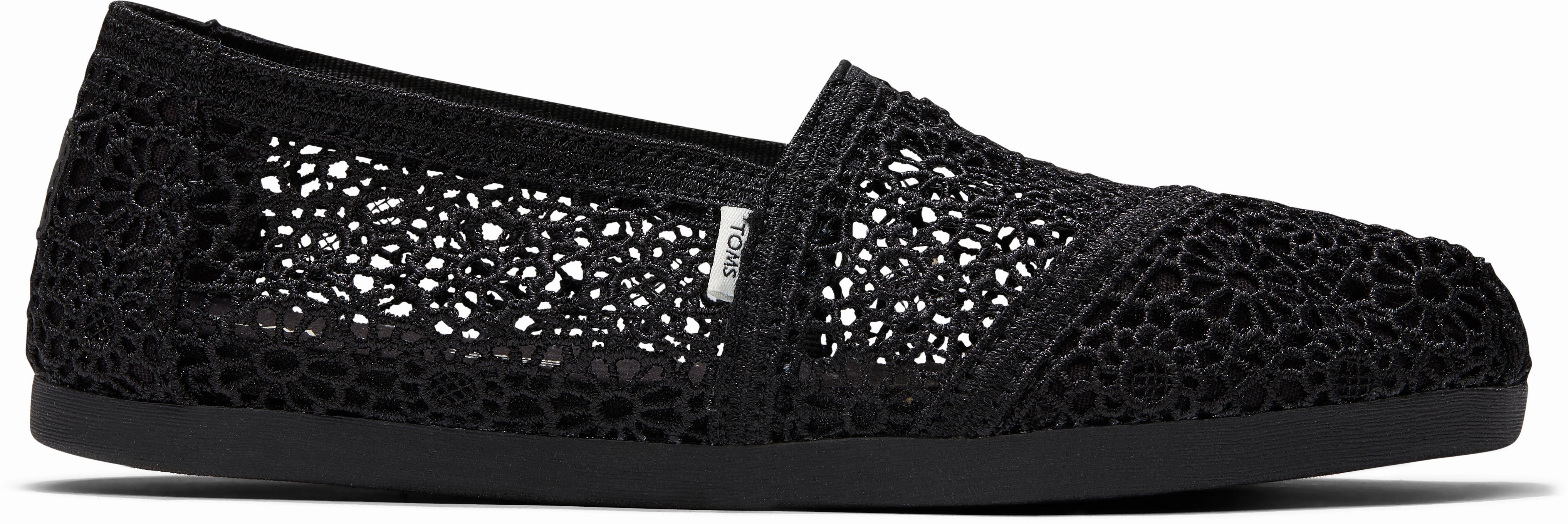 Flex Appeal Comfy Slip Fit Women's Alpargata Classic - Black Moroccan Crochet