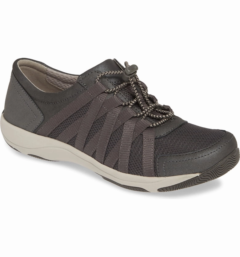 Dansko Women's Honor Sneakers Charcoal / Metallic Suede Vegan Friendly Build