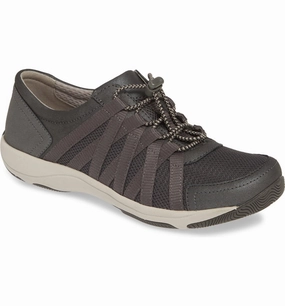comfortable top Dansko Women's Honor Sneakers Charcoal / Metallic Suede