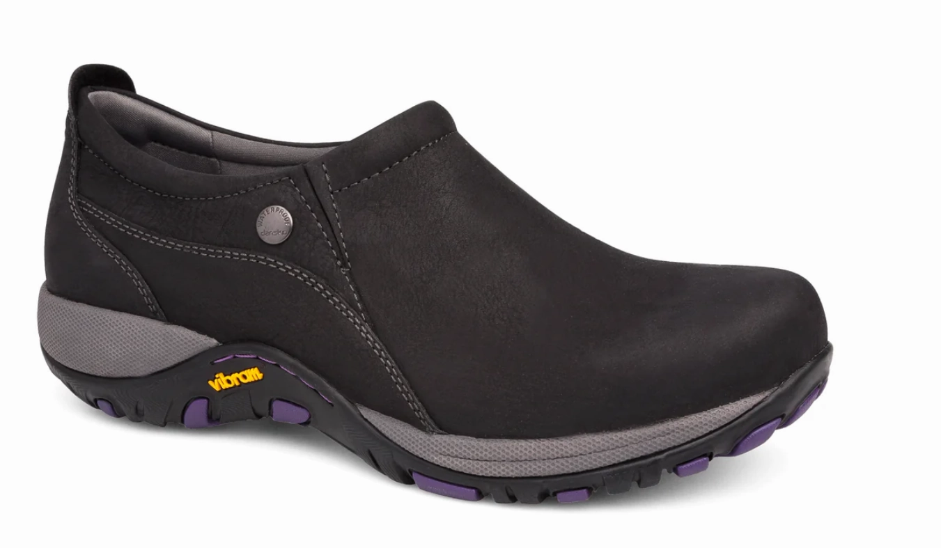 Outdoor Day Dansko Women's Patti Black Milled Nubuck Sneaker