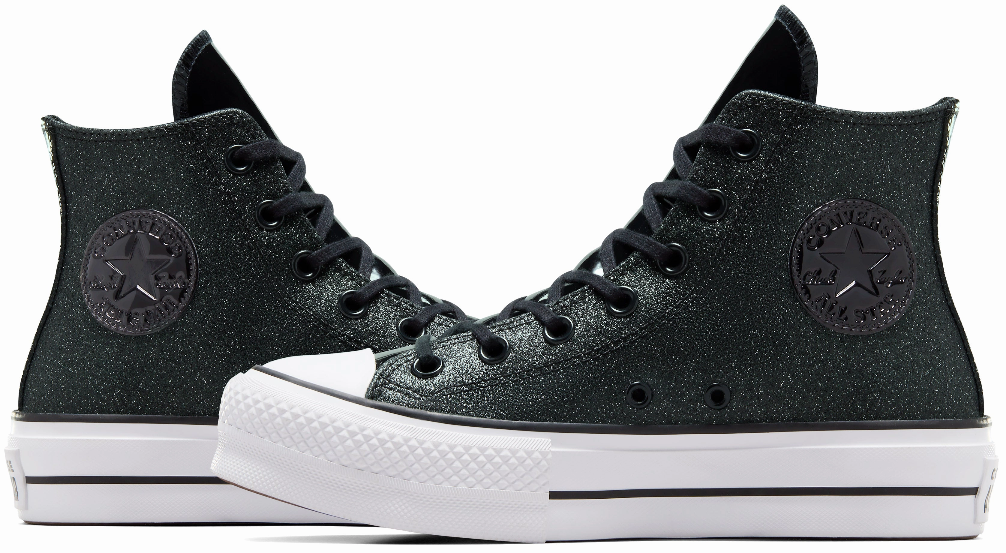 Converse Womens Chuck Taylor All Star Hi Top Lift Glitter Black Work