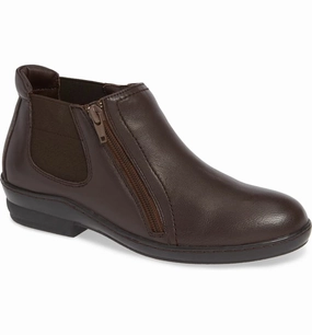 Wine Rich David Tate Women's Bristol Bootie Brown Leather
