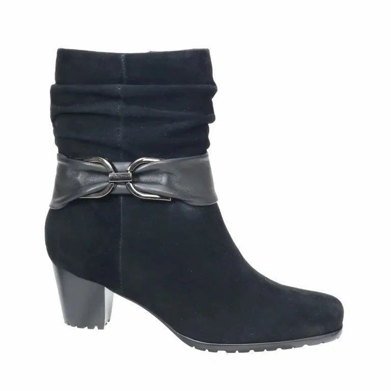 David Tate Women's  Corona Leather Boot  Black Suede Hope Step