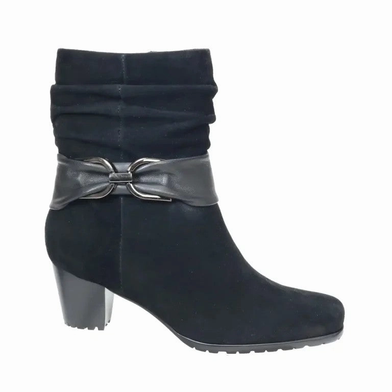 David Tate Women's  Corona Leather Boot  Black Suede Travel Light