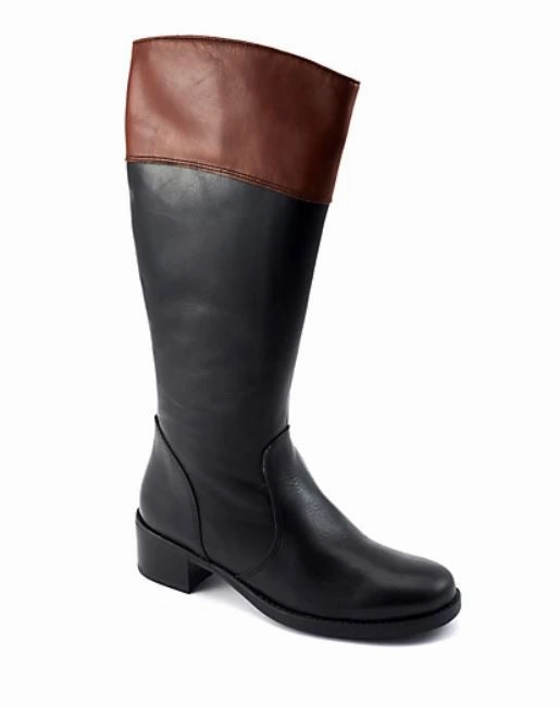David Tate Women's Leather Riding Boots - Rider Black Calf Extreme Durability Flexible Sole