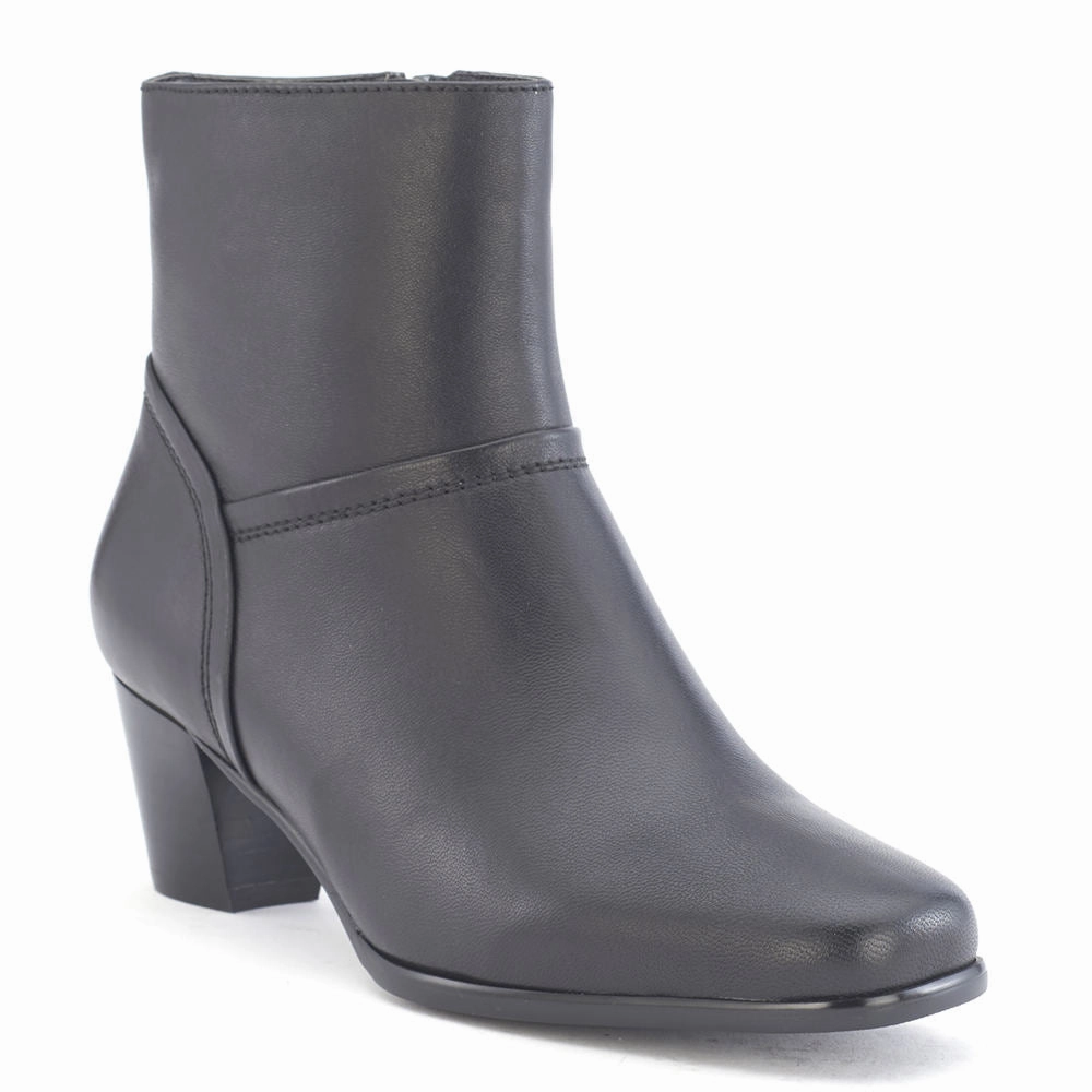 City Trek Skin Hug David Tate Women's Model Bootie Black Leather