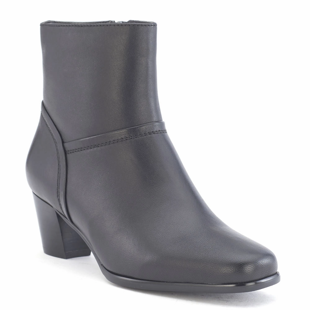 Slim Line David Tate Women's Model Bootie Black Leather