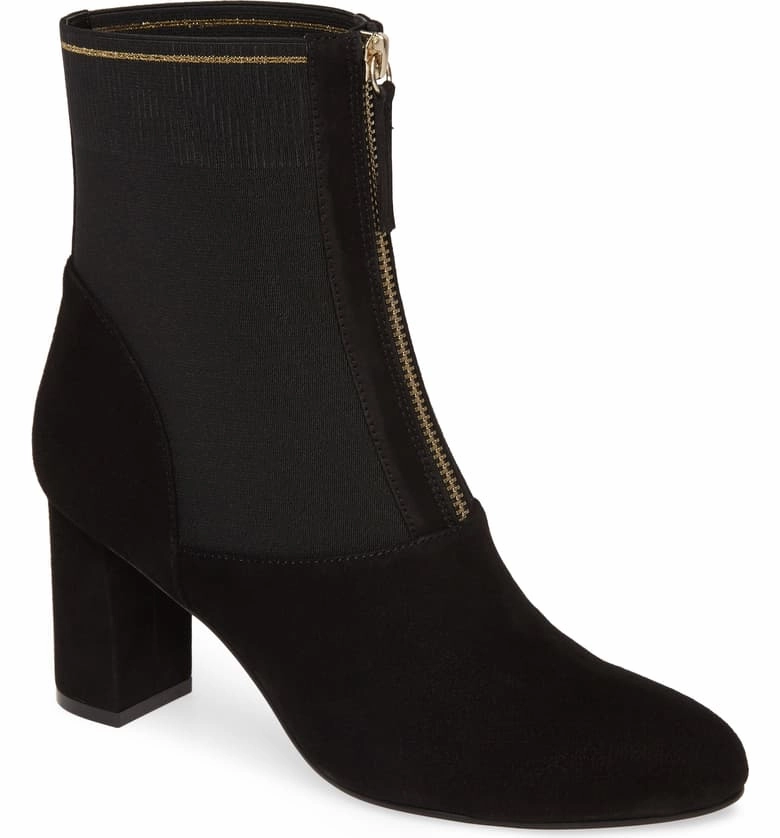 David Tate Women's Monique Bootie Black Suede Thick Lining Outdoor Utility