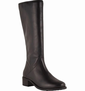 Comfortable Heel Counter High-traction David Tate Women's Superior Waterproof Boots Black Leather