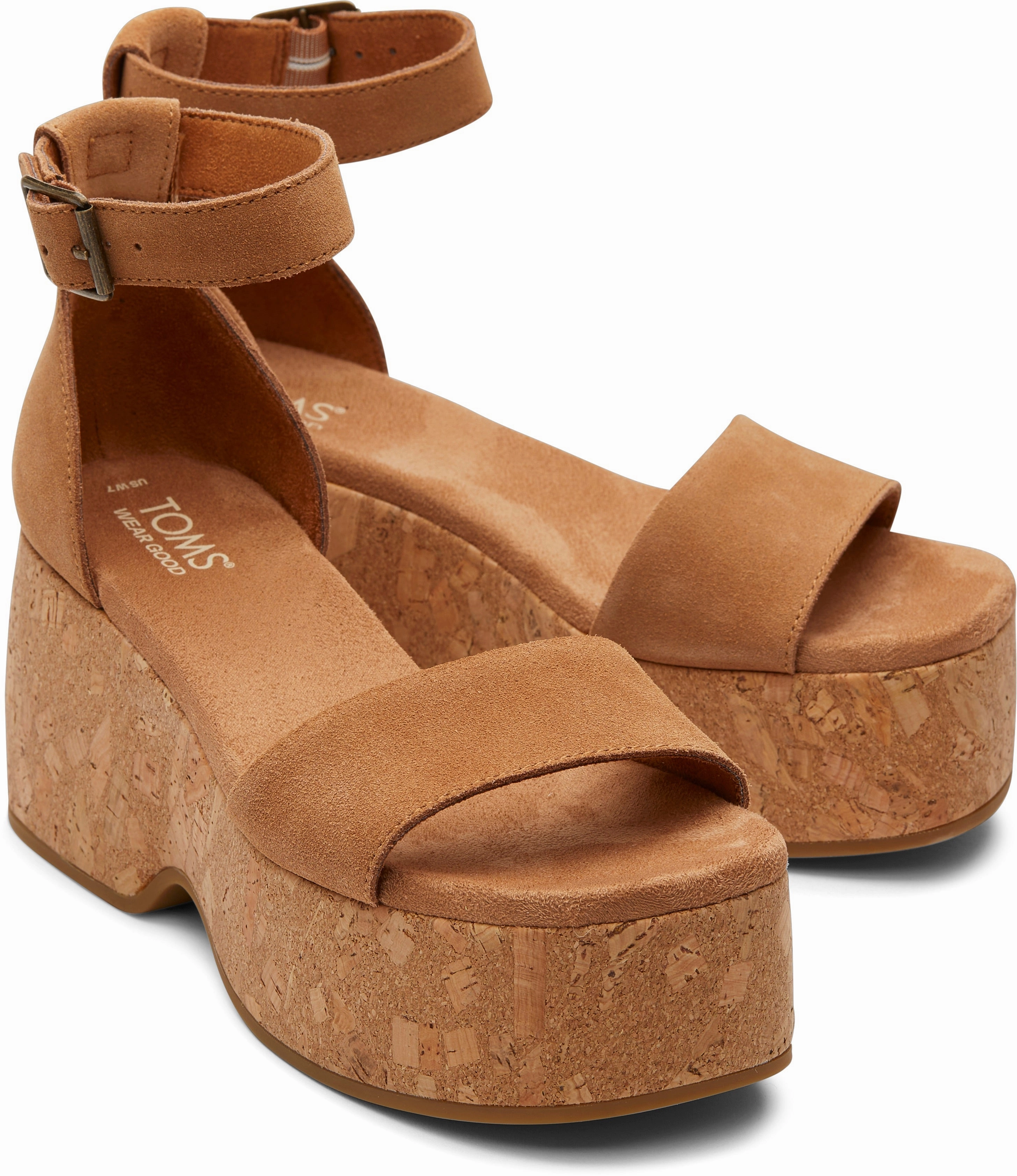 Laila Platform Sandal - Tan Suede Running Everyday Outdoor Shoes