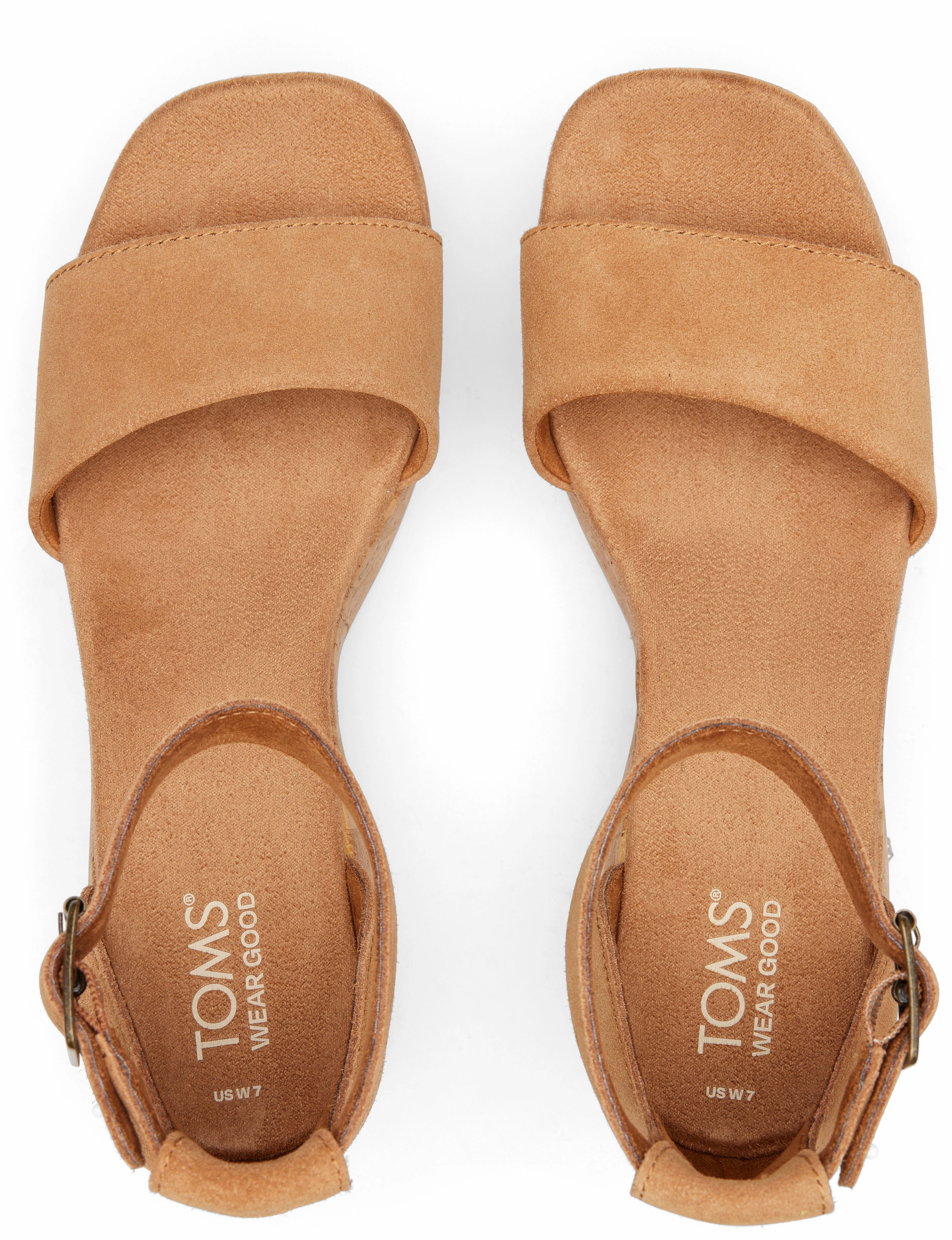 Laila Platform Sandal - Tan Suede Fast Slide