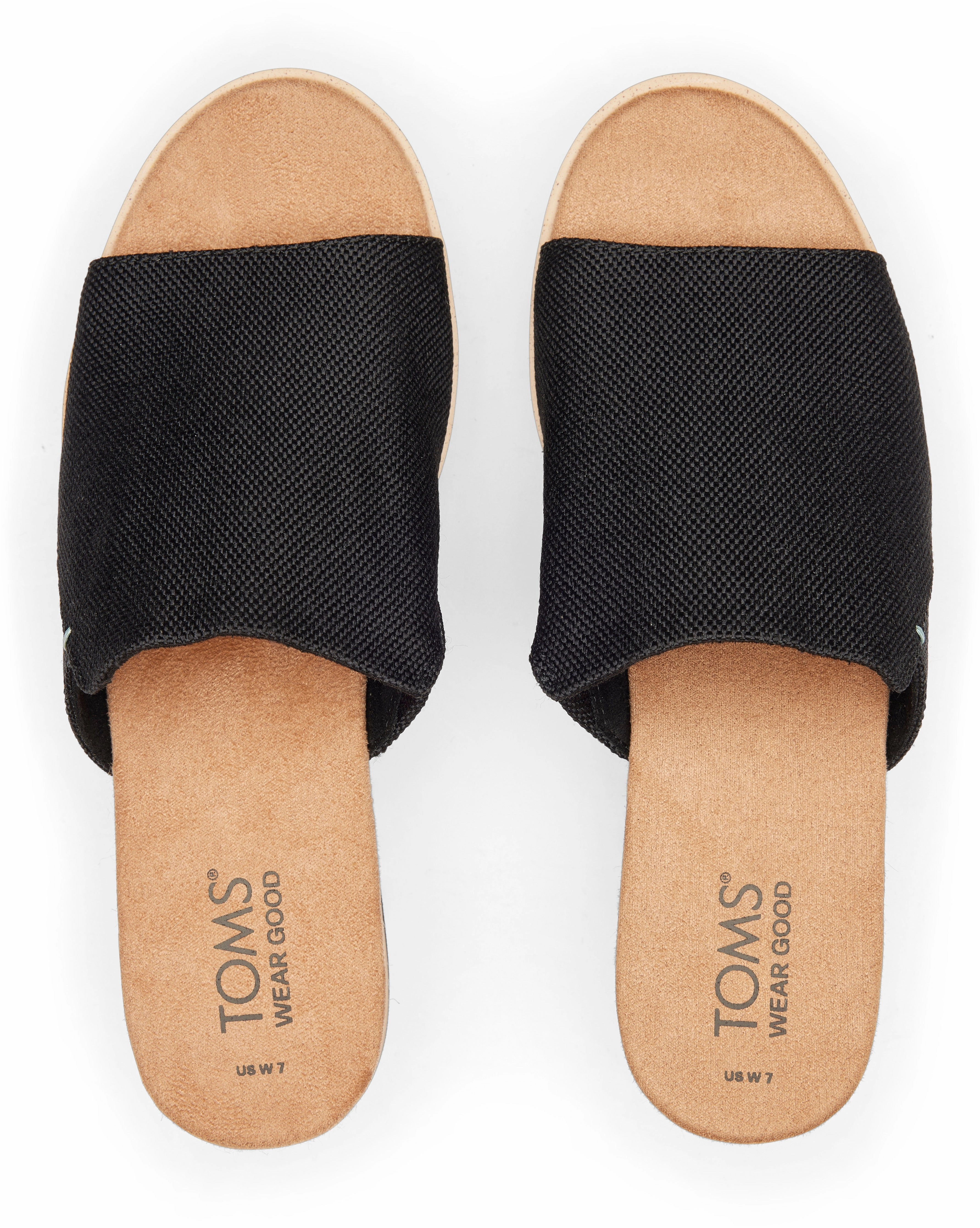 Casual Walk Diana Mule Sandal Wide Fit - Black Canvas