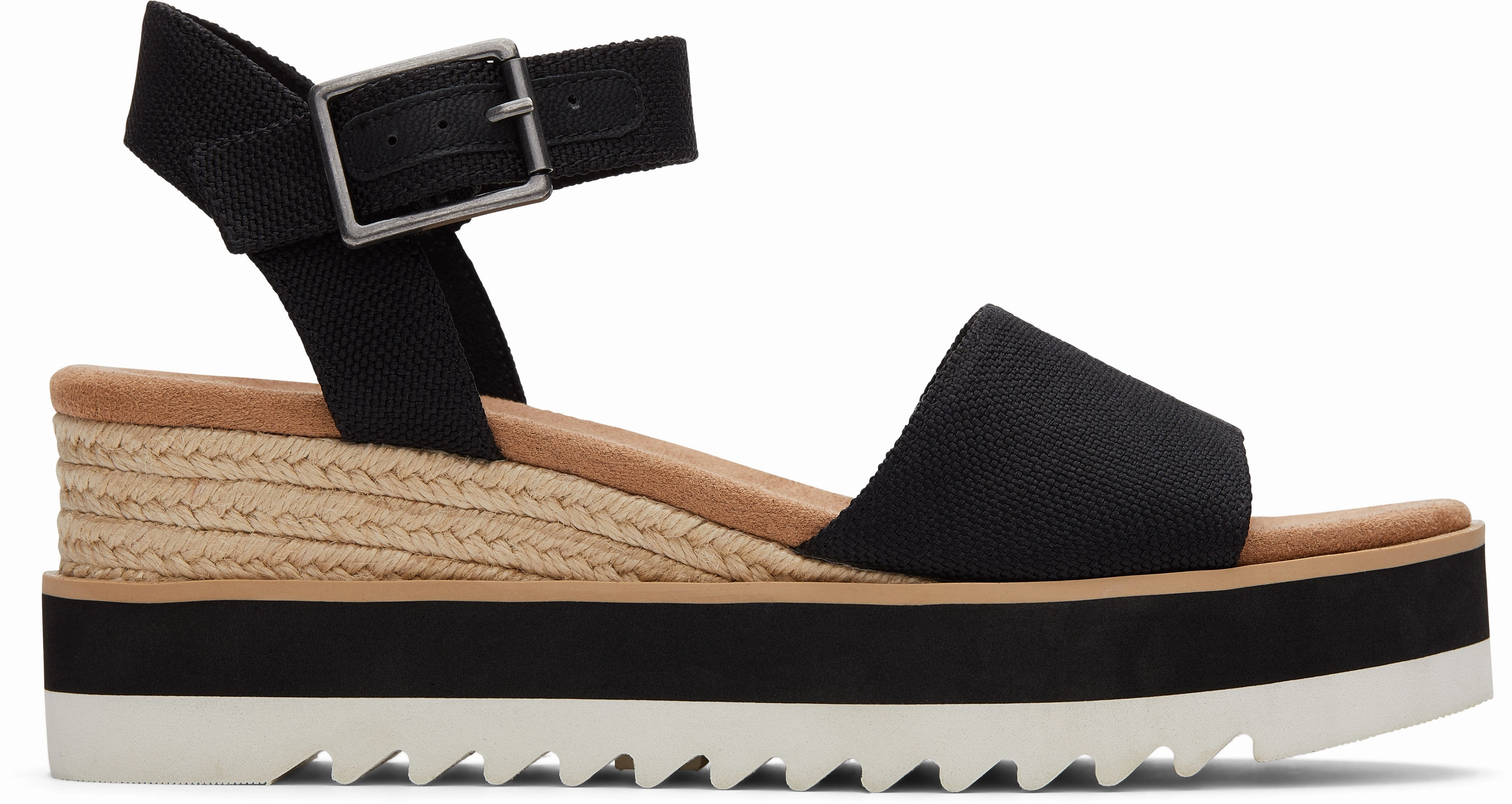 Stable Core Diana Wedge Sandal - Black Canvas