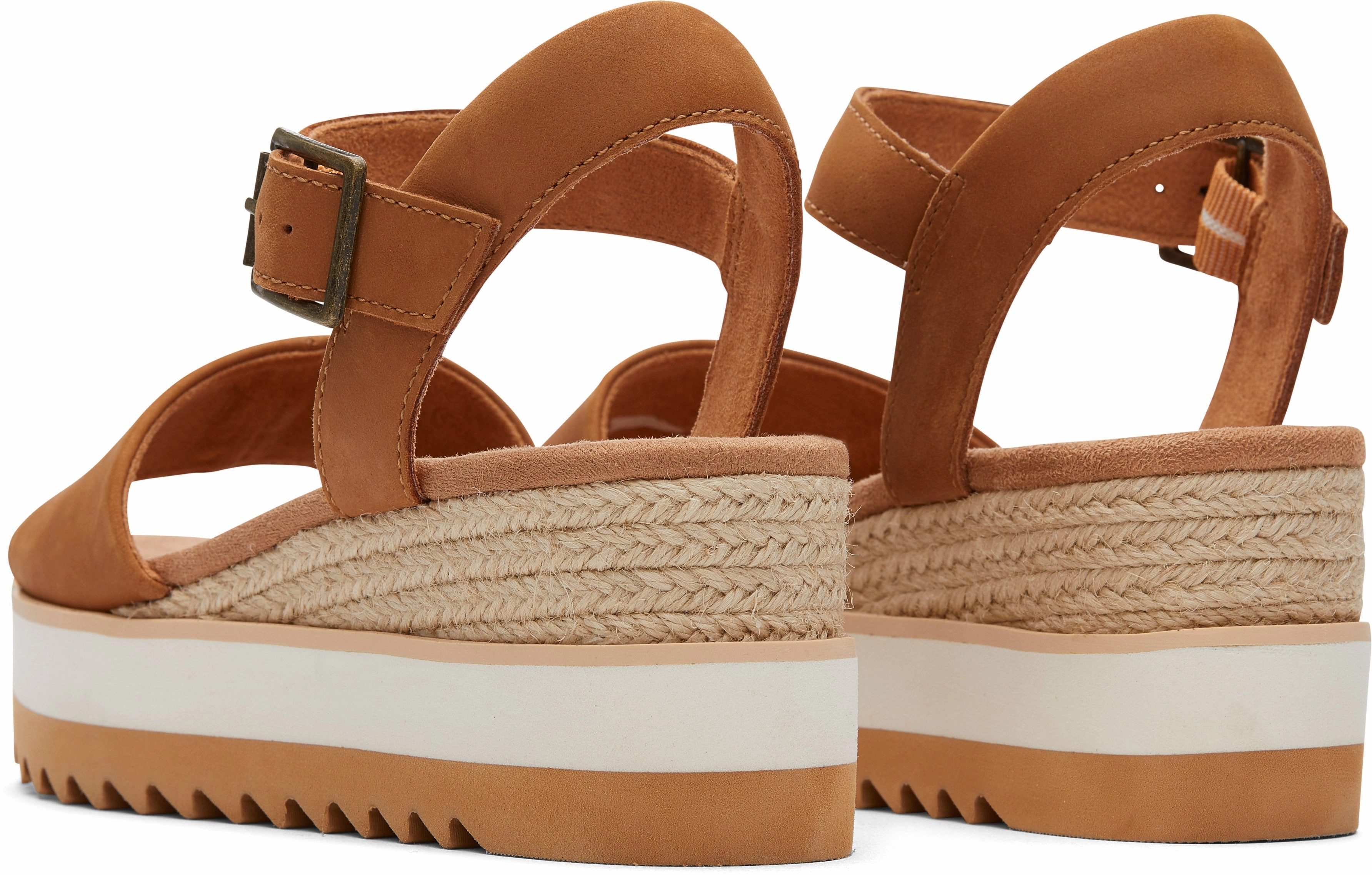 Supportive And Stylish Comfortable Footbed Diana Wedge Sandal - Tan Leather