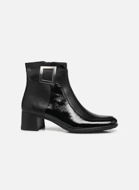 DORKING BY FLUCHOS IKIA WOMENS HEELED ANKLE BOOT BLACK light texture