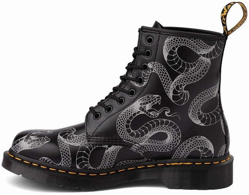 Fire Side Dr. Martens 1460 Black Wild Serpent Smooth