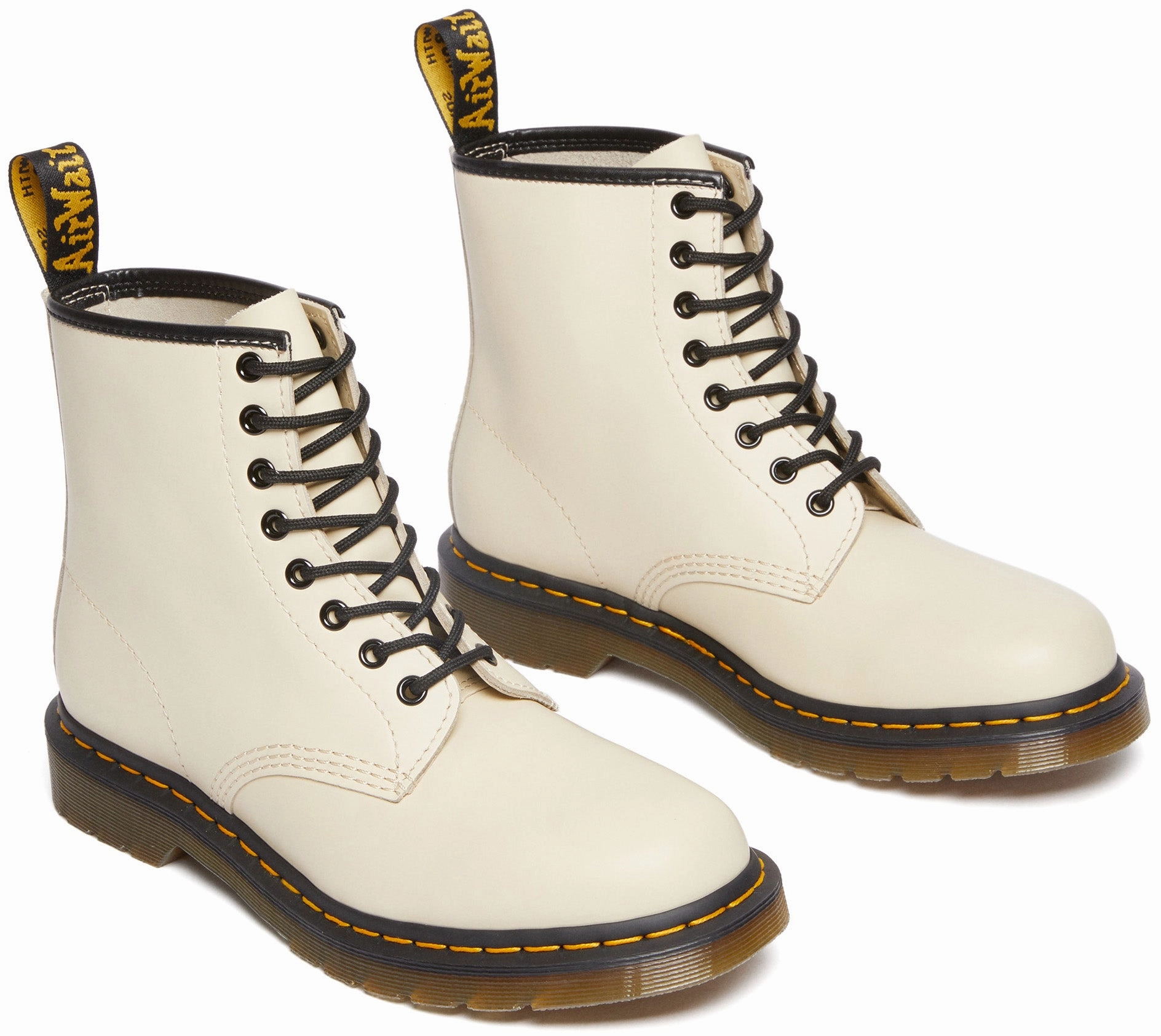 Pointed Toe Dr. Martens 1460 Parchment Beige Smooth