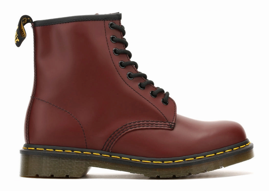 Dr. Martens 1460 Smooth Leather Hi Top Cherry Red Practical Use Thick Grip