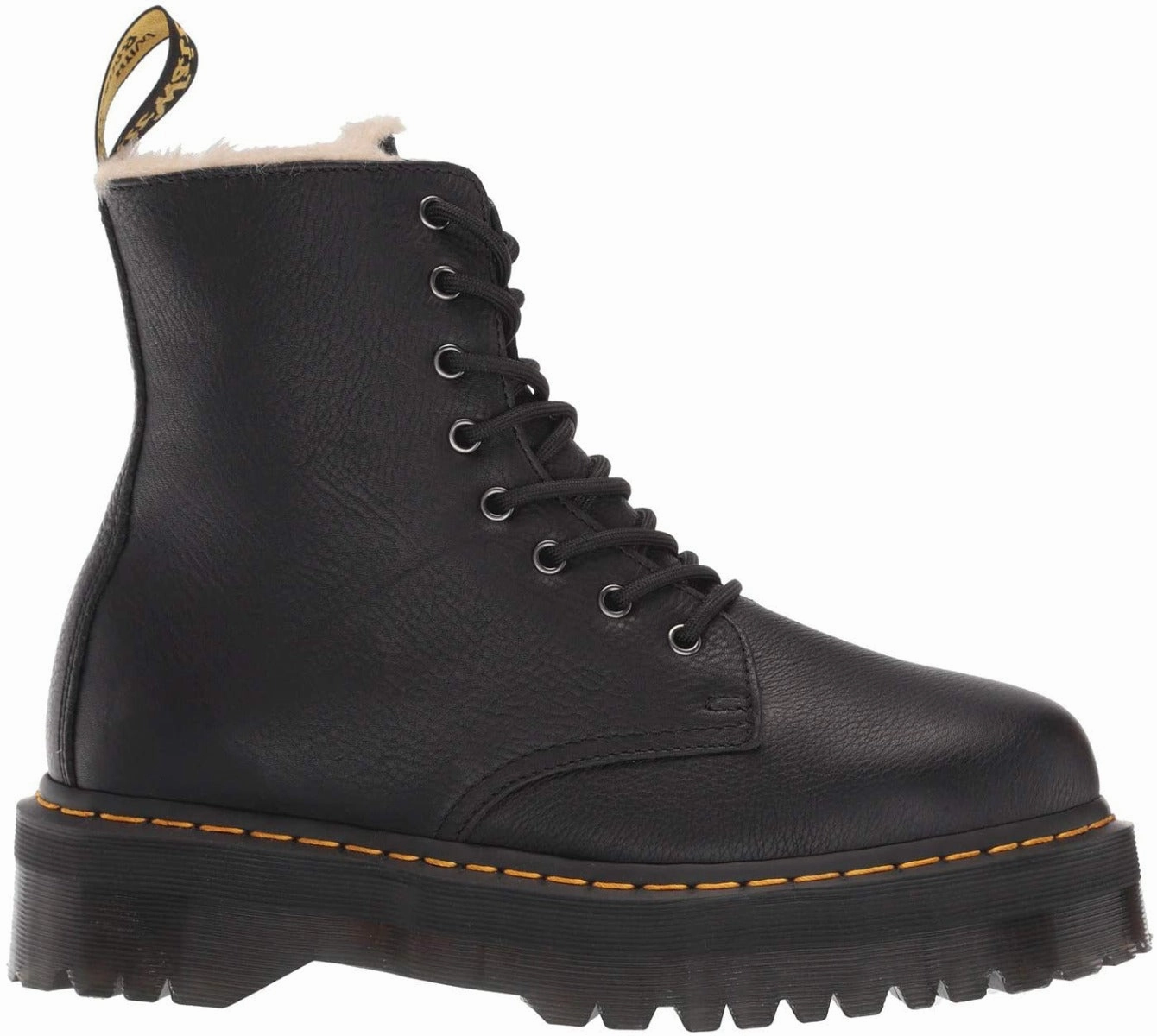 Smooth Dr. Martens Jadon Fur Lined Pisa Hi Top Black