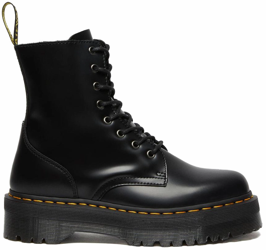 Dr. Martens Jadon Smooth High Top Platform Black Polished Lined interior